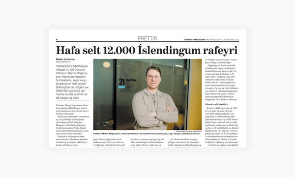 Viðskiptamogginn: "Hafa selt 12.000 Íslendingum rafmynt"
